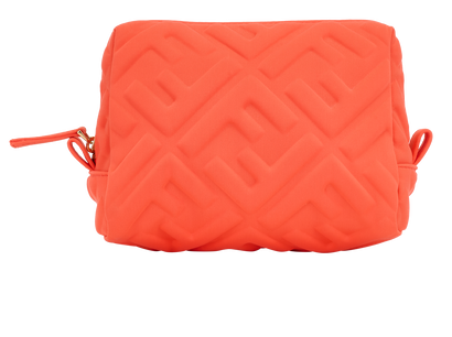 Fendi FF Cosmetic Pouch, &pound;260, Accessories, Orange, Fabric, Front view